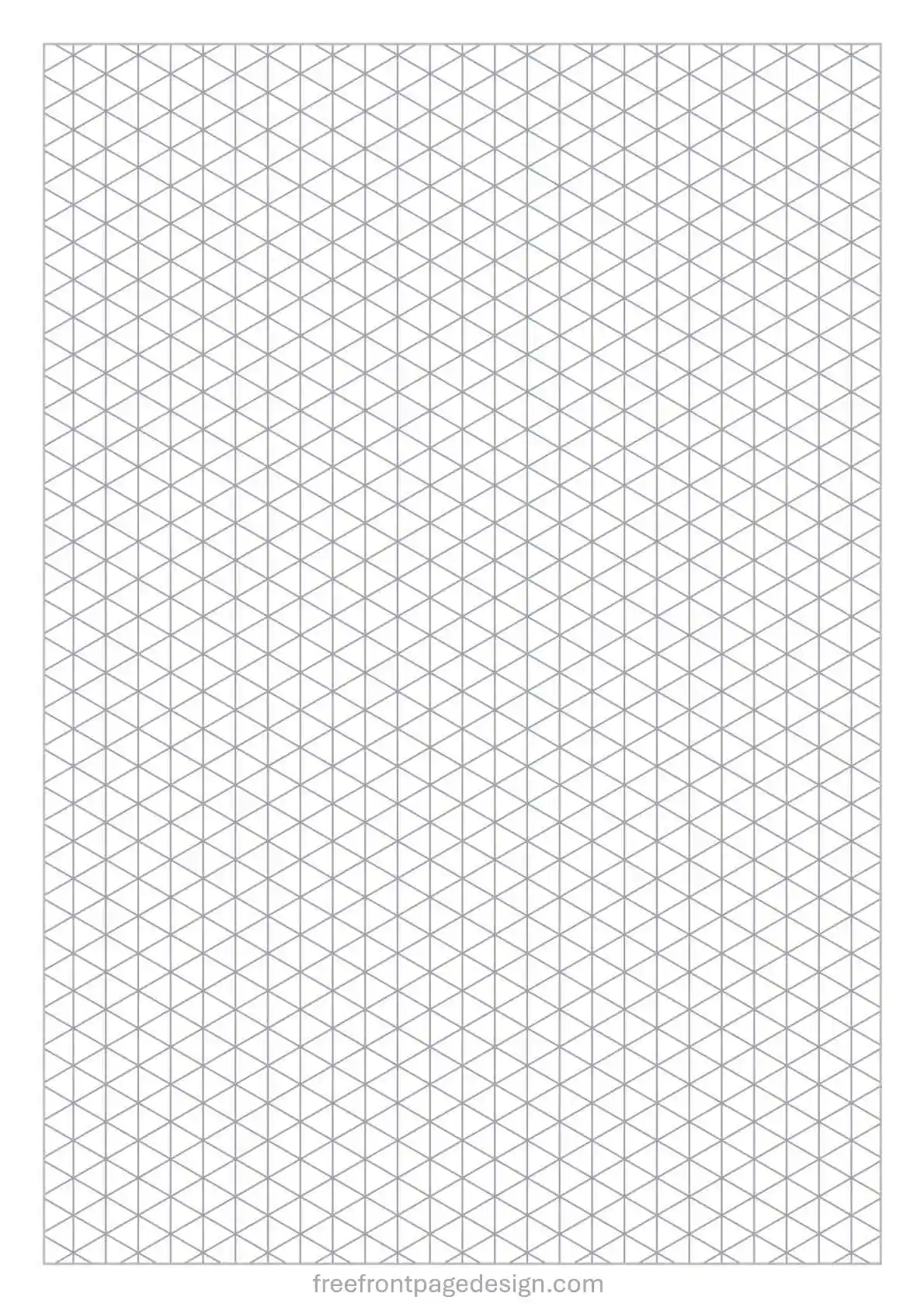 Green isometric graph paper sample featuring 30 degree equilateral triangles for 3D architectural drafting