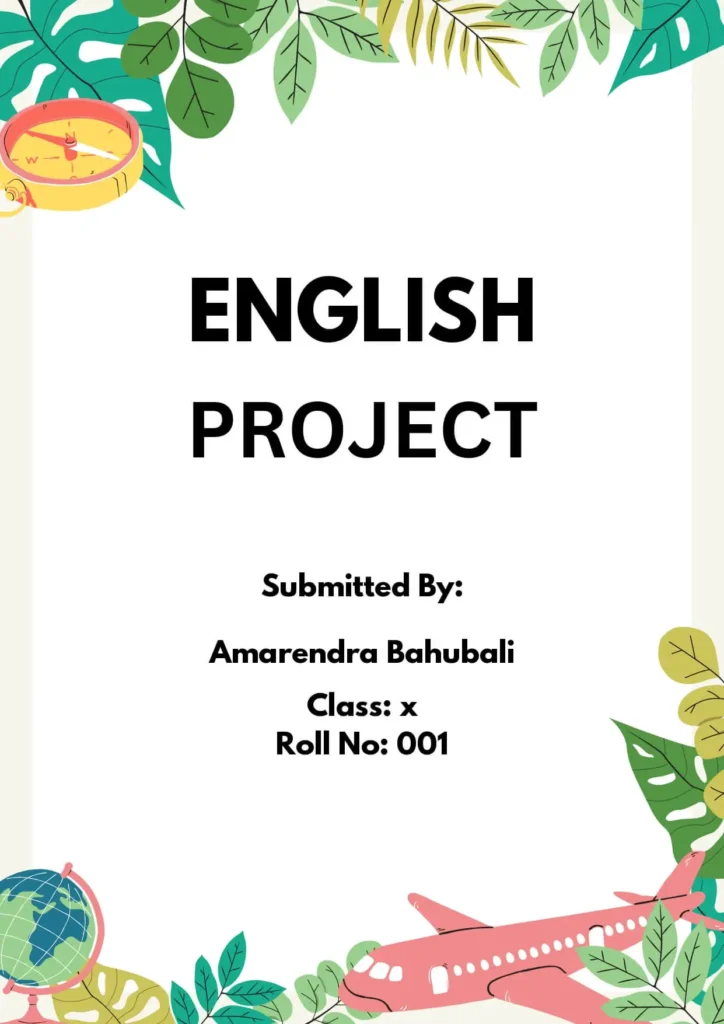 assignment english front page design