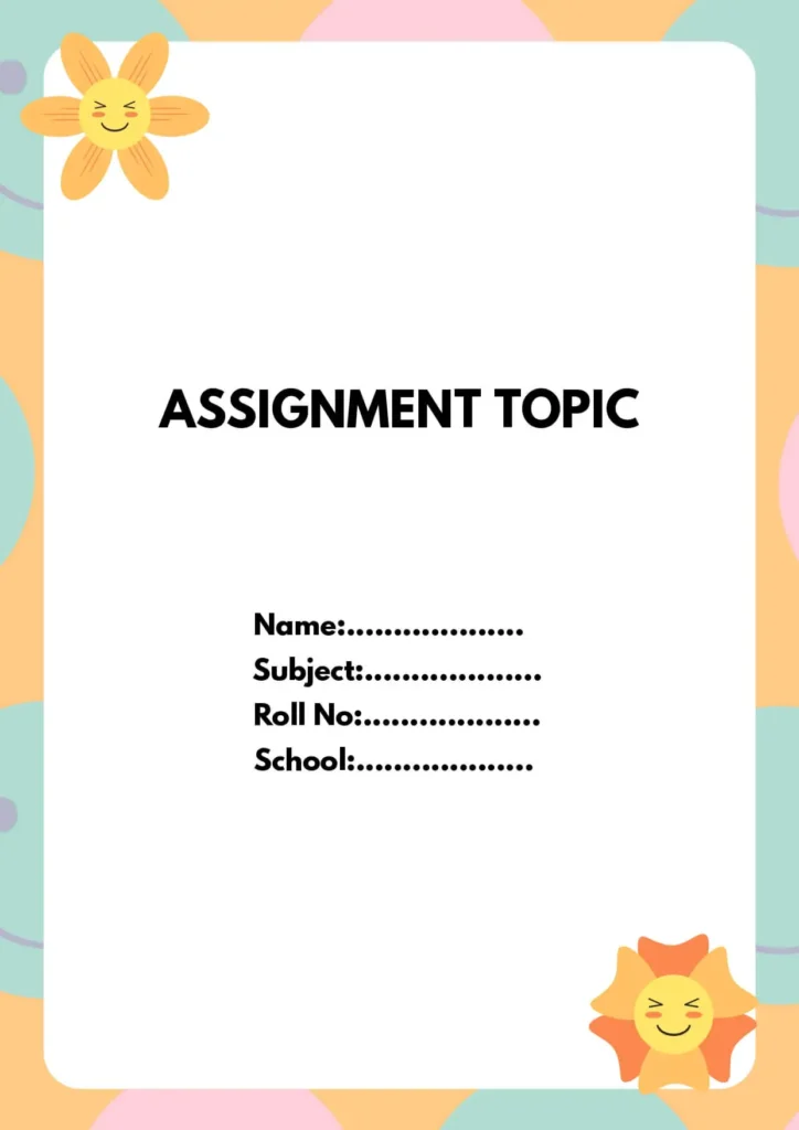 Front page design of Assignment