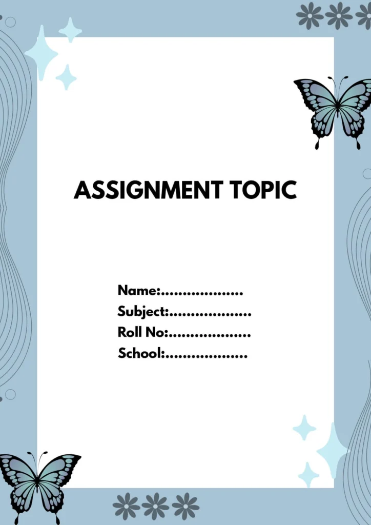 Front page design of Assignment