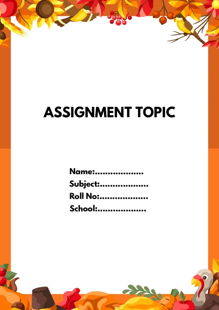 Front page design of Assignment