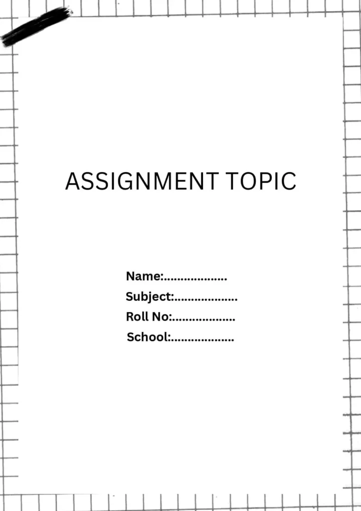 Front page design of Assignment