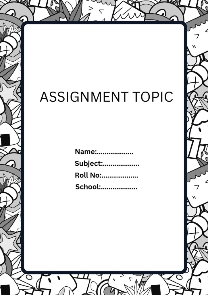 Front page design of Assignment