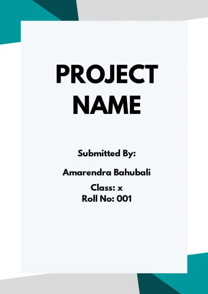 assignment cover page simple