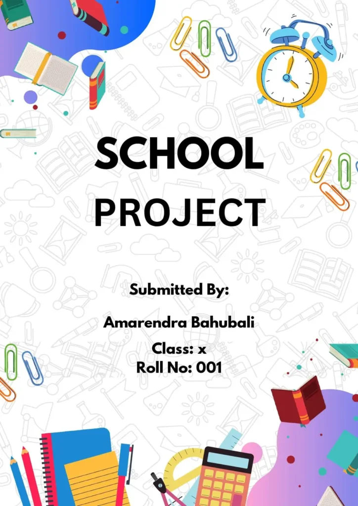 School Project Front Page Design