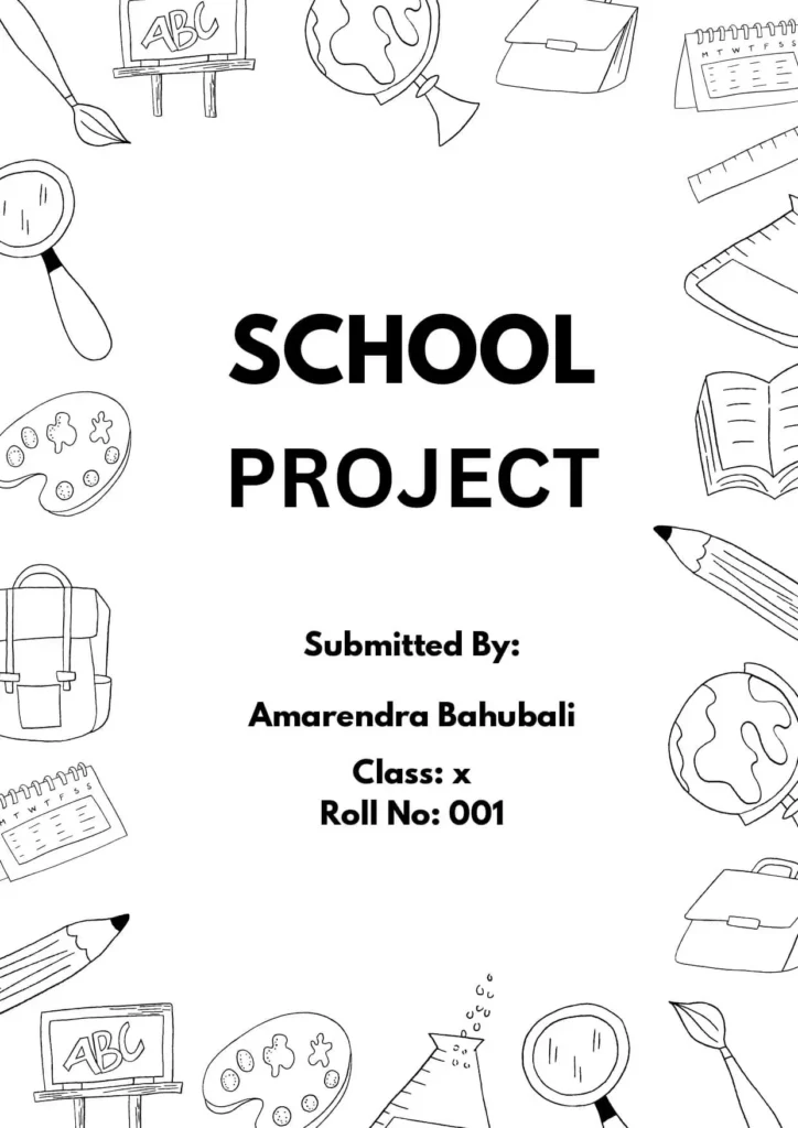 School Project Front Page Design