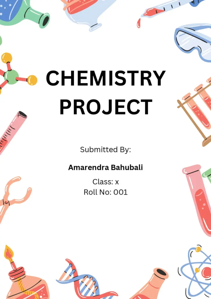 chemistry project cover page design