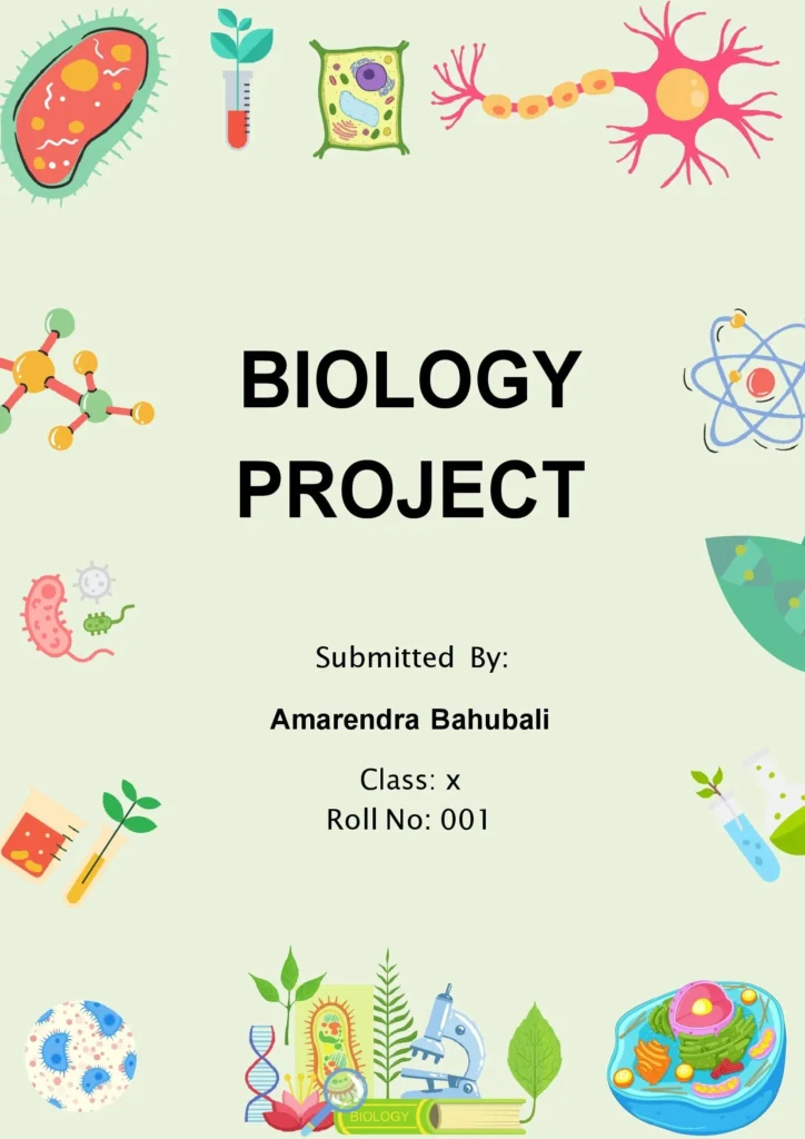 Biology project front page design 1 