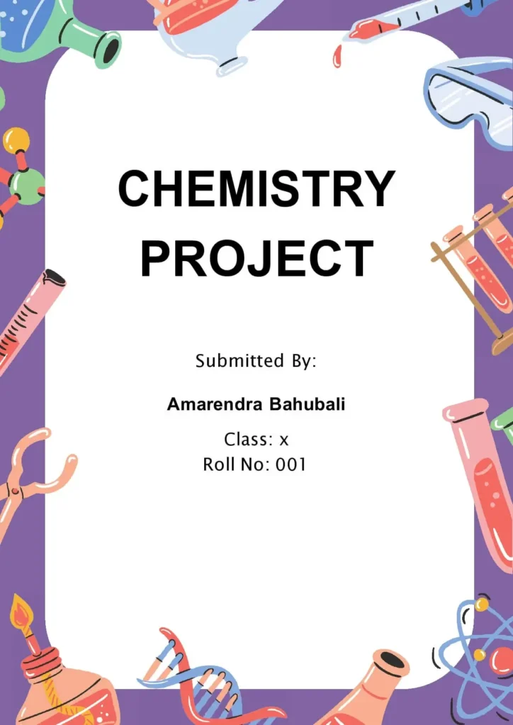 chemistry project front page design 12